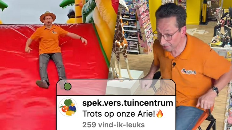 Intertoys laat bekende fanatieke tuincentrummedewerker één minuut gratis winkelen